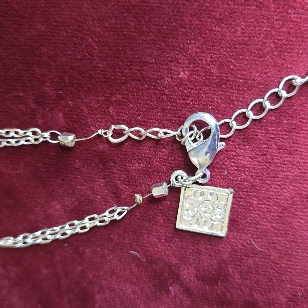 Vintage Twisted Silver Interlocking Silver Tone C… - image 3